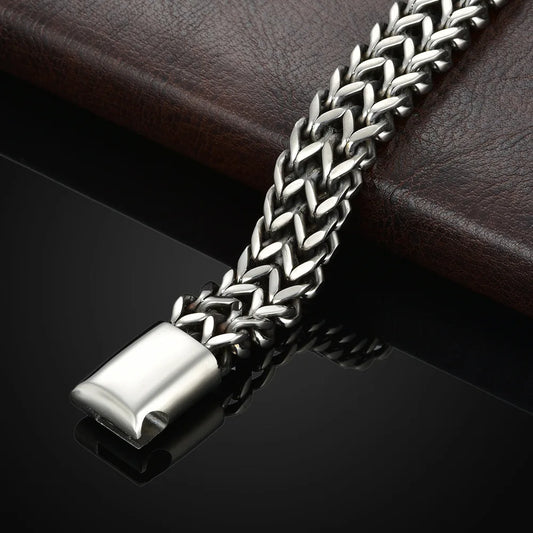 2025 Viral Braided Fish Scale Bracelet - Magnetic Stainless Steel Chain Unisex Hype Trendy Jewelry