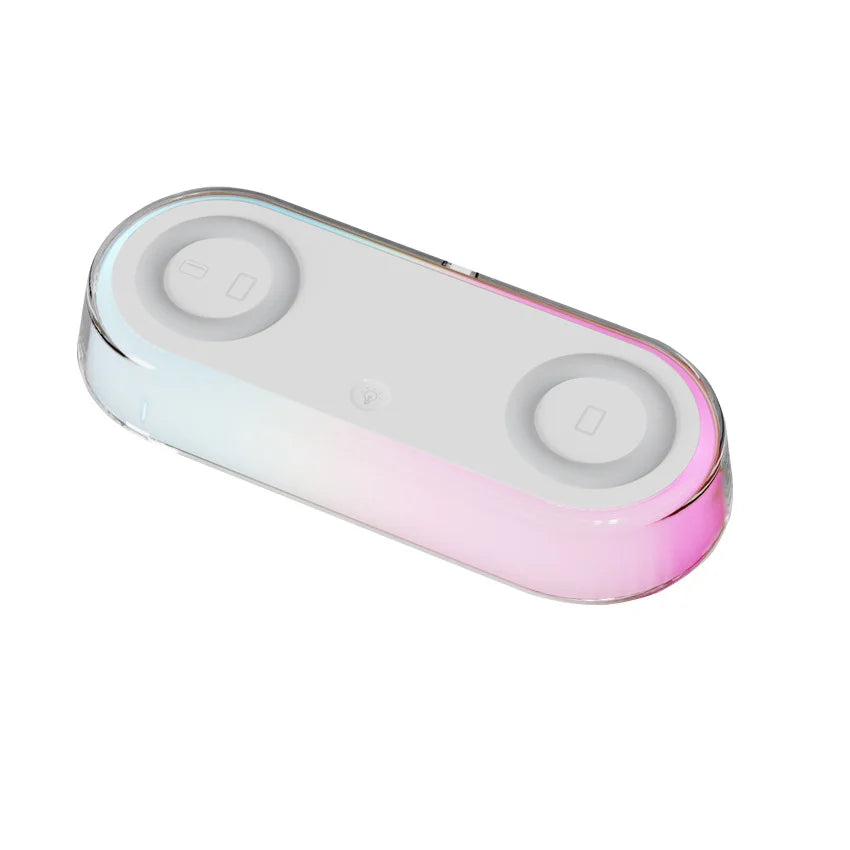 2025 Viral Alarm Clock Wireless Charger - 15W iPhone Night Light Thermometer Desk Lamp