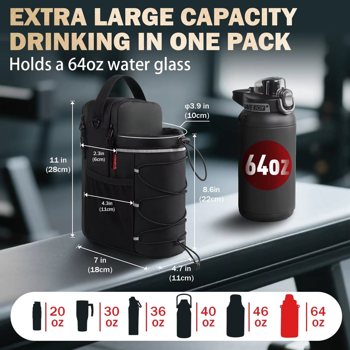 2025 Viral Magnoji Magnetic Gym Bag - 4 Strong Magnets 64oz Mug Holder Hands-Free Fitness Dazzle