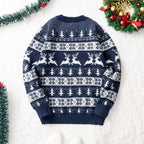 Christmas Sweater Men's Round Neck Loose Jacquard Knitwear kfghf899 Store