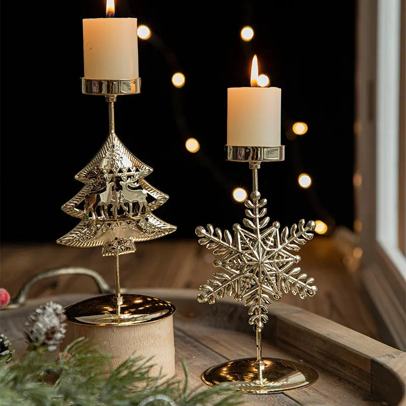 Retro Iron Christmas Candlestick Decorations Dazzle Frenzy
