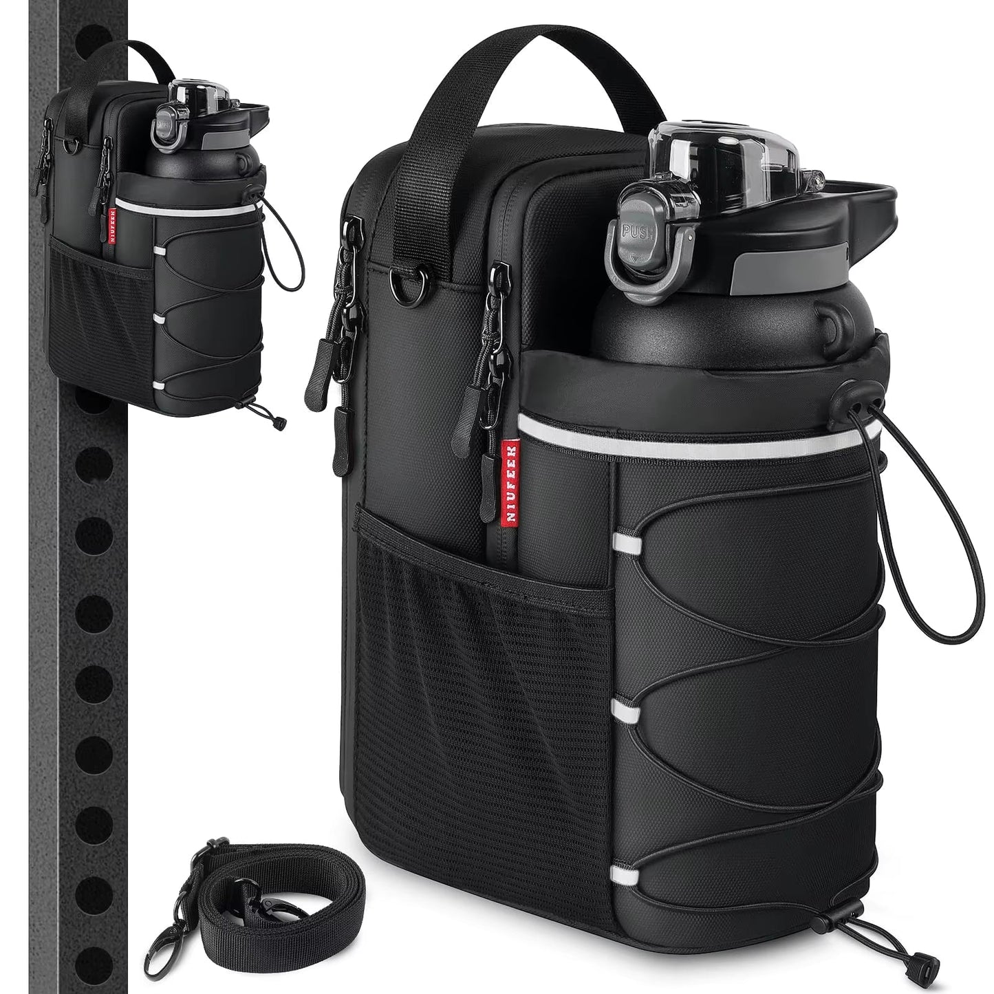 2025 Viral Magnoji Magnetic Gym Bag - 4 Strong Magnets 64oz Mug Holder Hands-Free Fitness Dazzle