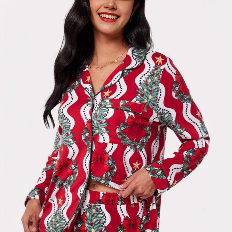 Christmas Printed Long-sleeved Trousers Autumn Ladies Home Leisure Suit kfghf899 Store