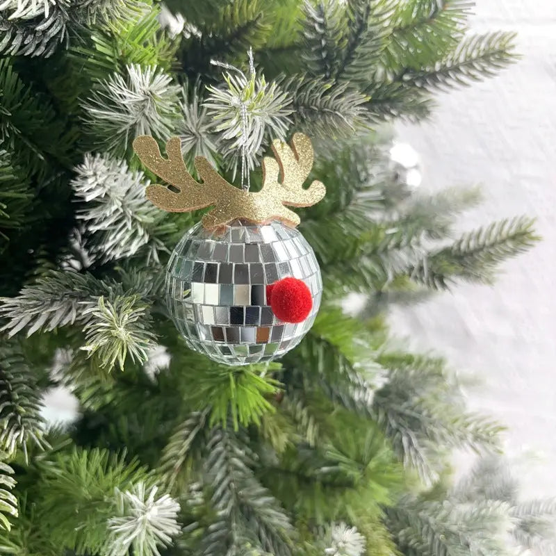 Mirror Elk Horn Christmas Ball Tree Decoration Pendant Dazzle Frenzy