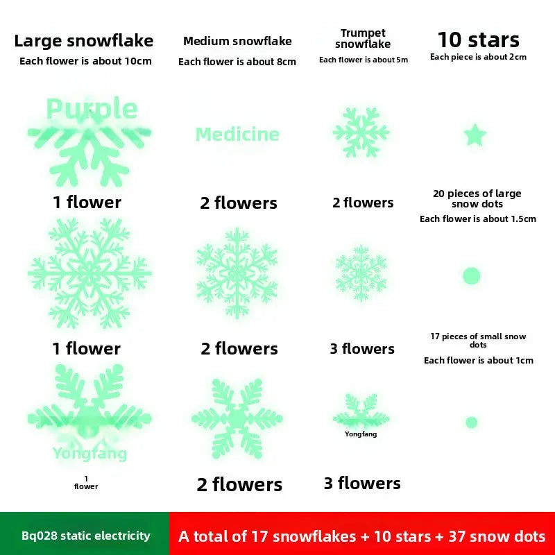 Luminous Christmas Snowflake Decoration Stickers Dazzle Frenzy