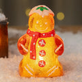 Glowing Christmas Gingerbread Man Snowman Ornament Dazzle Frenzy
