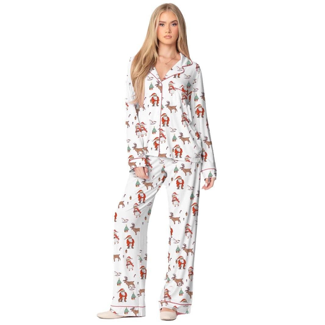 Christmas Printed Long-sleeved Trousers Autumn Ladies Home Leisure Suit kfghf899 Store