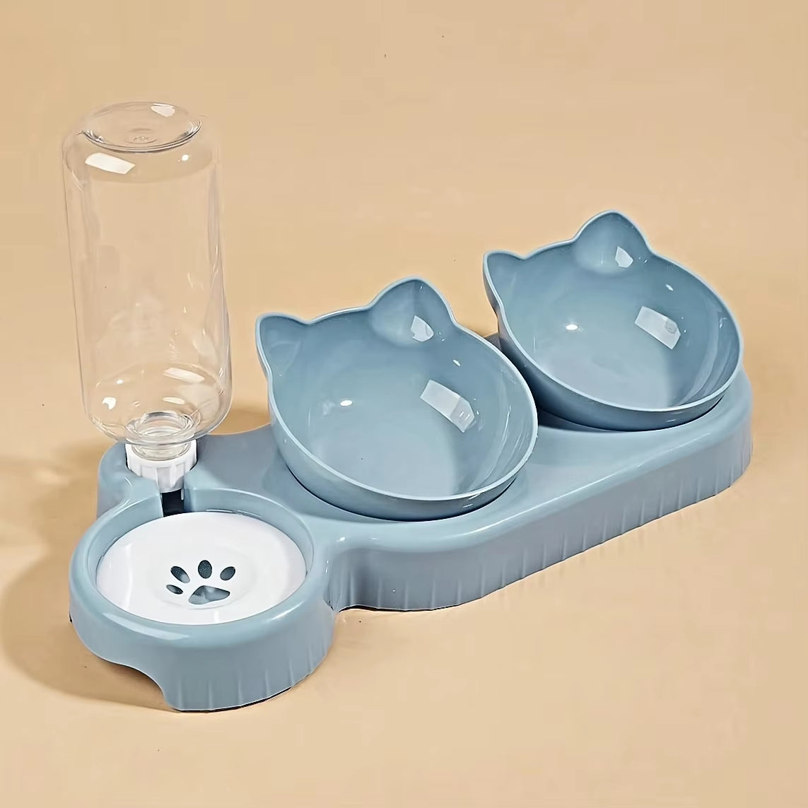2025 Viral 3-in-1 Tilted Pet Bowl Set - Neck-Protecting Auto Water Ear Design Dazzle
