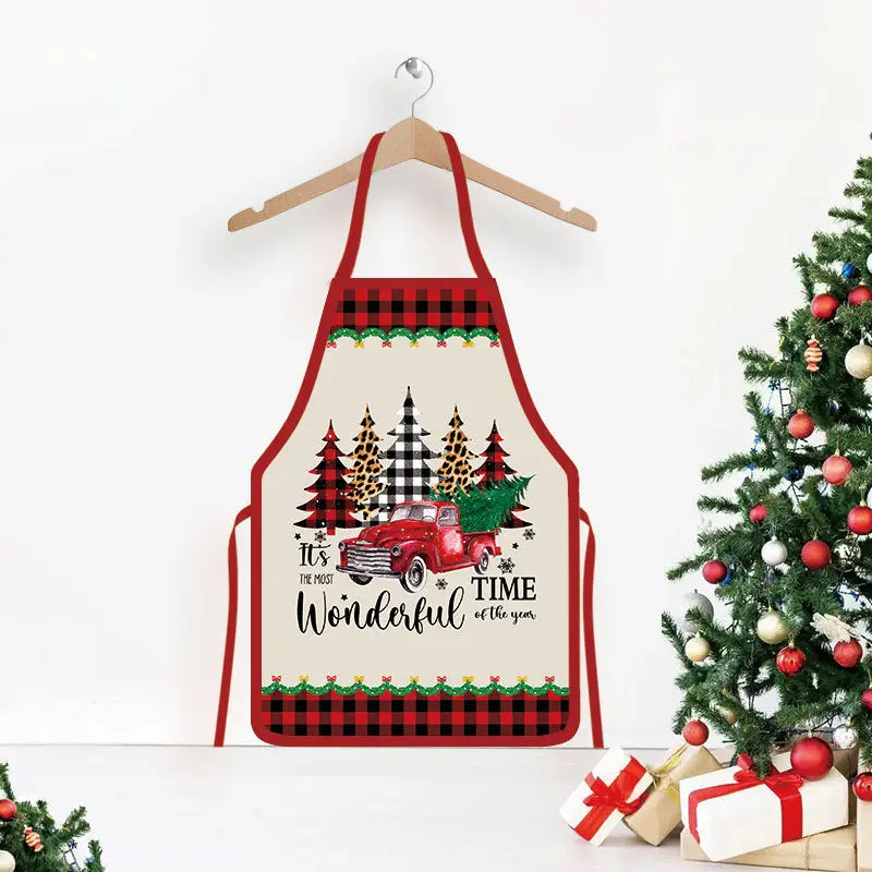 Christmas Printed Apron for Home and Party Dazzle Frenzy