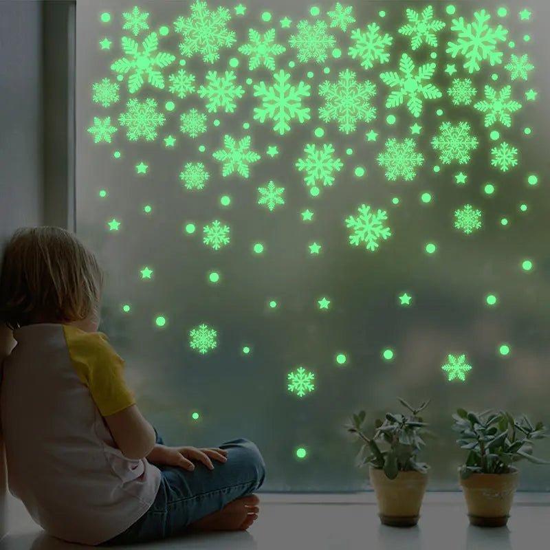 Luminous Christmas Snowflake Decoration Stickers Dazzle Frenzy