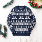 Christmas Sweater Men's Round Neck Loose Jacquard Knitwear kfghf899 Store