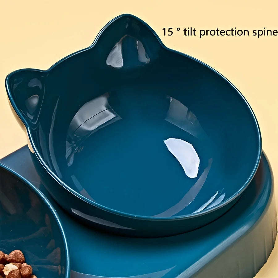 2025 Viral 3-in-1 Tilted Pet Bowl Set - Neck-Protecting Auto Water Ear Design Dazzle