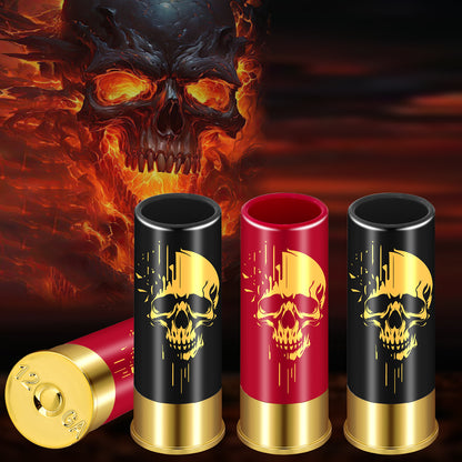 4pcs Skull Shot Glasses, 1.5oz - Reusable, High-Quality Plastic Bullet Cups For Whiskey, Cocktails & Wine, Perfect For Bars, Parties & Gifts