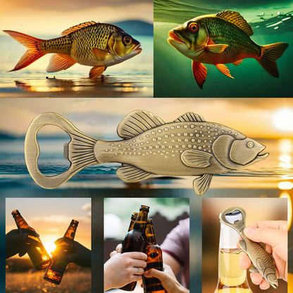 Creative Sea Bass Bottle Opener With Velvet Bag , Exclusive Gift For Fishing Enthusiasts, Bar Tool For Beer Enthusiasts, Ideal For Home And Bar Use, Novel Bar Accessories For Opening Beer