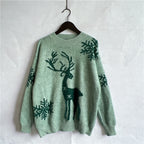 Women's Fashion Round Neck Long Sleeve Knitted Christmas Sweater Dazzle Frenzy