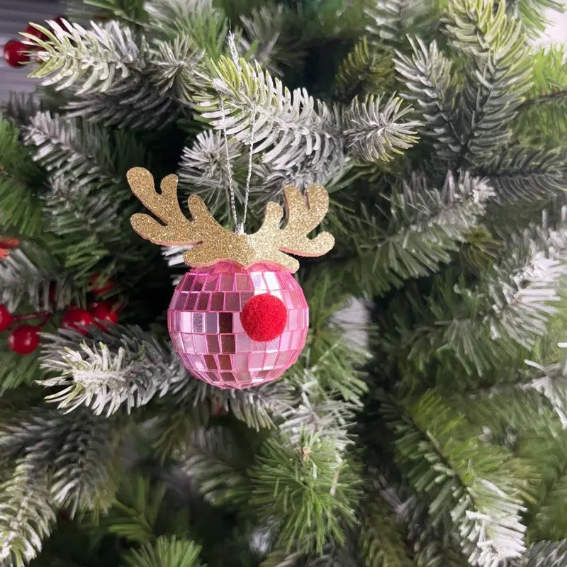 Mirror Elk Horn Christmas Ball Tree Decoration Pendant Dazzle Frenzy