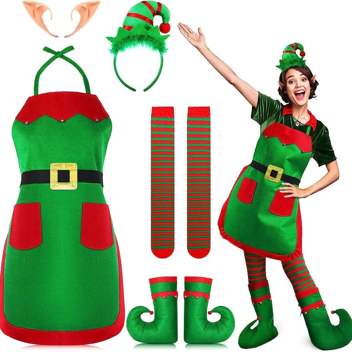Christmas Party Apron and Hat Set Dazzle Frenzy