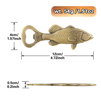 Creative Sea Bass Bottle Opener With Velvet Bag , Exclusive Gift For Fishing Enthusiasts, Bar Tool For Beer Enthusiasts, Ideal For Home And Bar Use, Novel Bar Accessories For Opening Beer