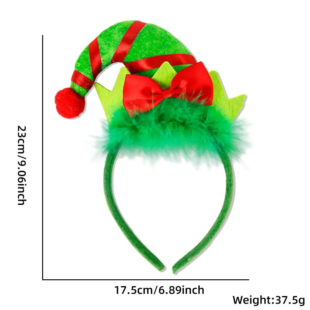 Christmas Party Headband Fun Santa Hat Reindeer Antlers Hair Accessories Dazzle Frenzy