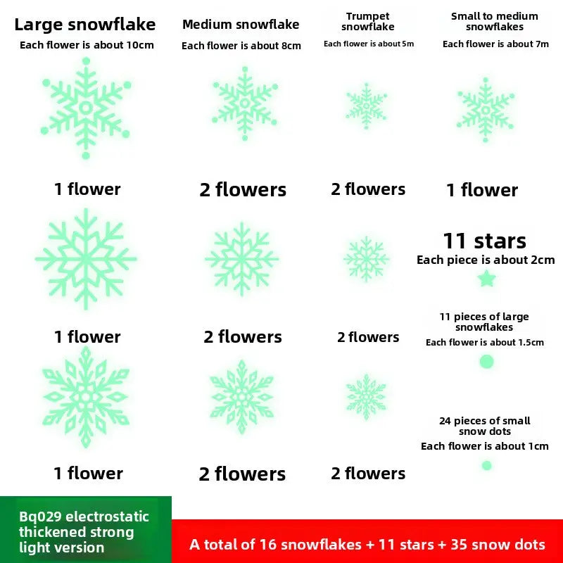 Luminous Christmas Snowflake Decoration Stickers Dazzle Frenzy