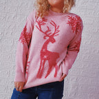 Women's Fashion Round Neck Long Sleeve Knitted Christmas Sweater Dazzle Frenzy
