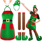 Christmas Party Apron and Hat Set Dazzle Frenzy
