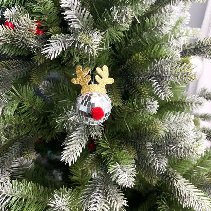 Mirror Elk Horn Christmas Ball Tree Decoration Pendant Dazzle Frenzy