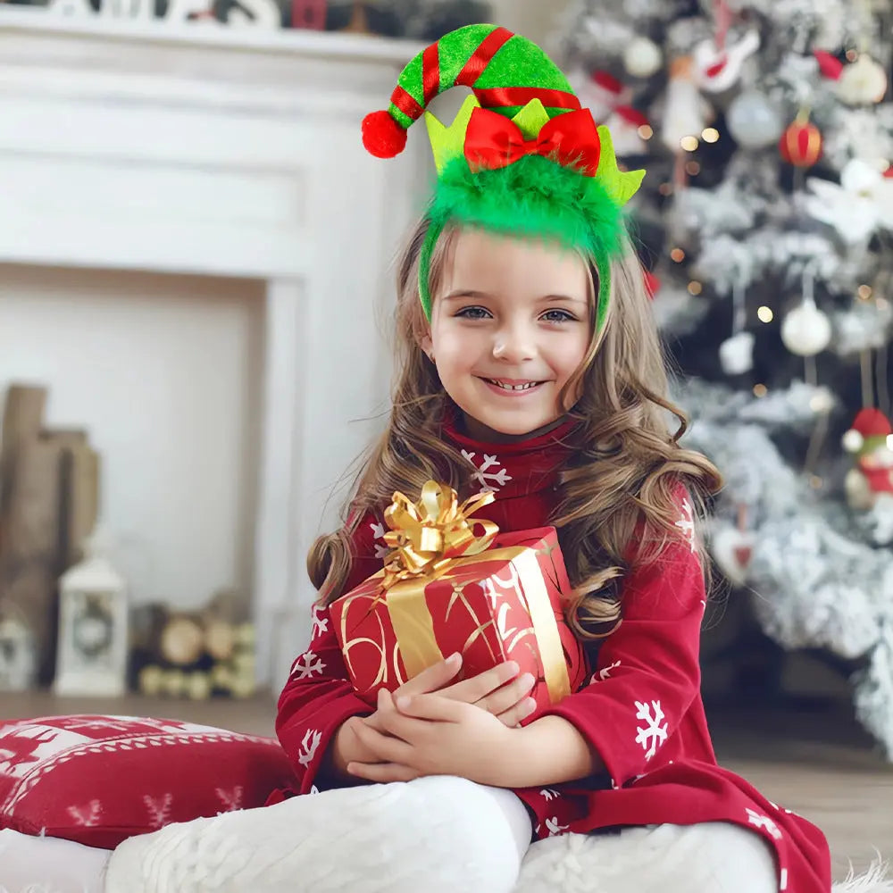 Christmas Party Headband Fun Santa Hat Reindeer Antlers Hair Accessories Dazzle Frenzy