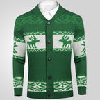 Men's Christmas Jacquard Sweater Button Cardigan Sweater Coat kfghf899 Store