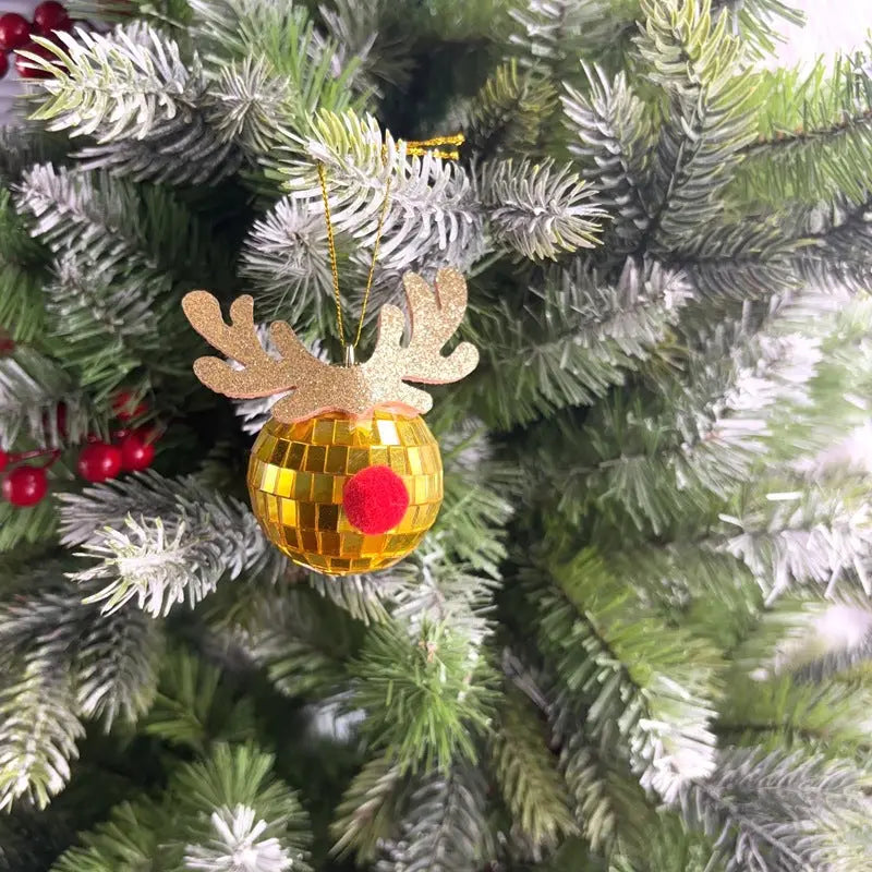 Mirror Elk Horn Christmas Ball Tree Decoration Pendant Dazzle Frenzy