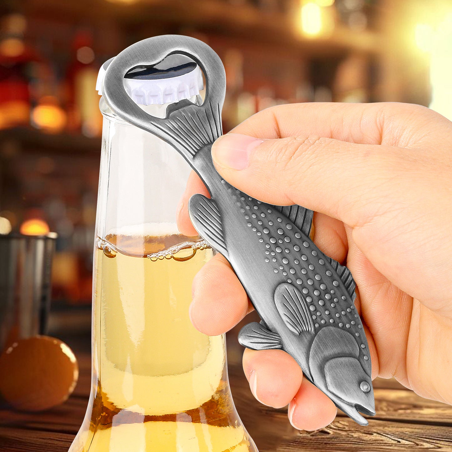 Creative Sea Bass Bottle Opener With Velvet Bag , Exclusive Gift For Fishing Enthusiasts, Bar Tool For Beer Enthusiasts, Ideal For Home And Bar Use, Novel Bar Accessories For Opening Beer