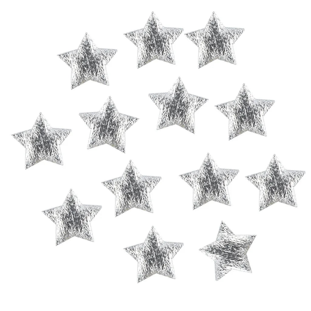 New In 100PCS Gold Silver Cloth Christmas Star Confetti 2cm Living Room Decor Navidad Ornament Xmas Party DIY Crafts Accessories Dazzle Frenzy