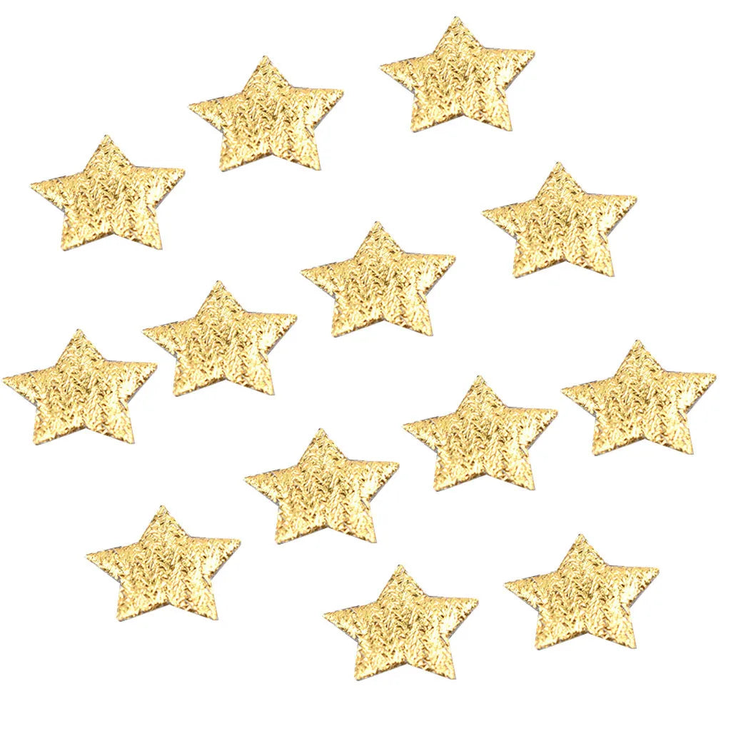 New In 100PCS Gold Silver Cloth Christmas Star Confetti 2cm Living Room Decor Navidad Ornament Xmas Party DIY Crafts Accessories Dazzle Frenzy