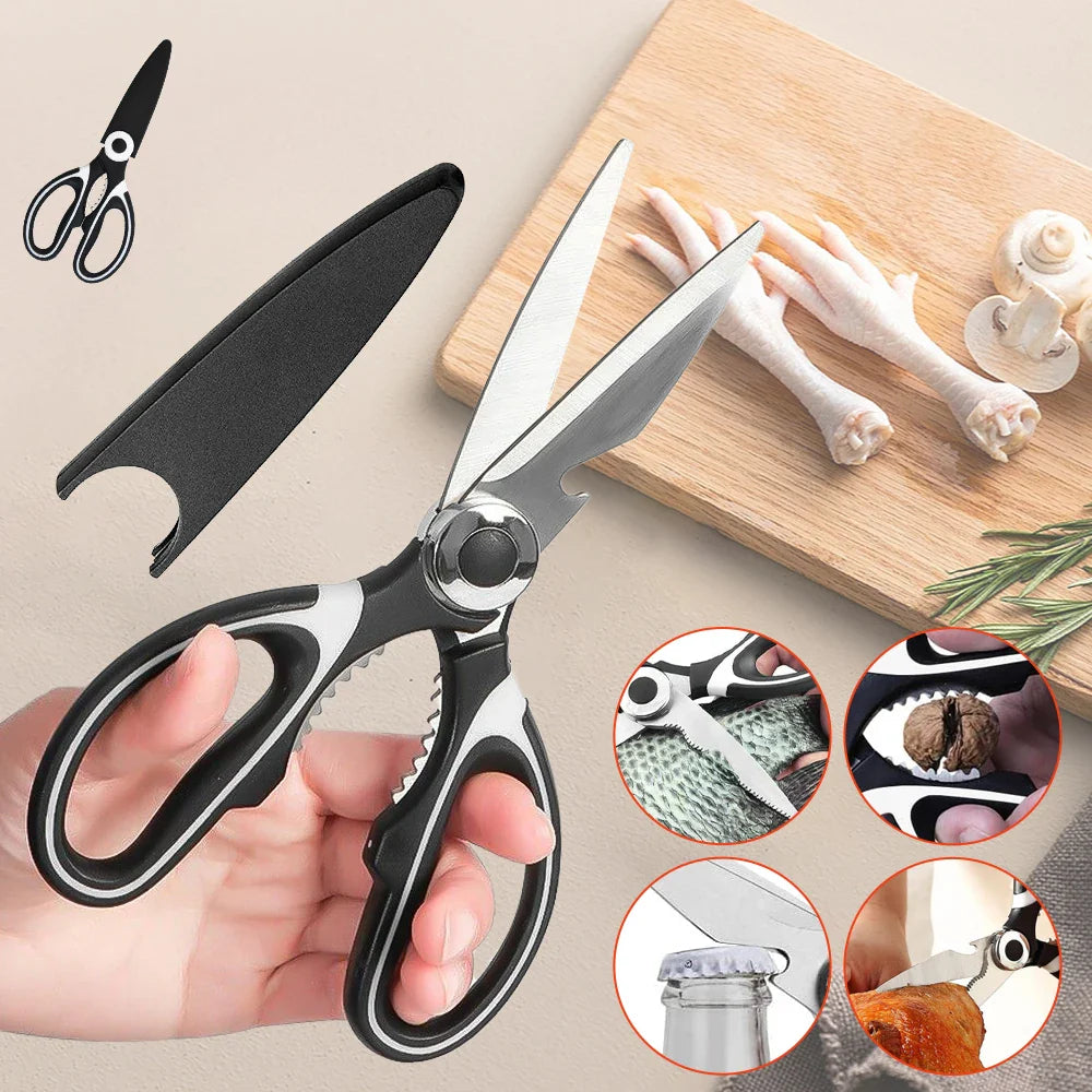 2025 Viral Kitchen Scissors - Stainless Steel Multi-Purpose Meat Vegetable Shears Dazzle Cutter