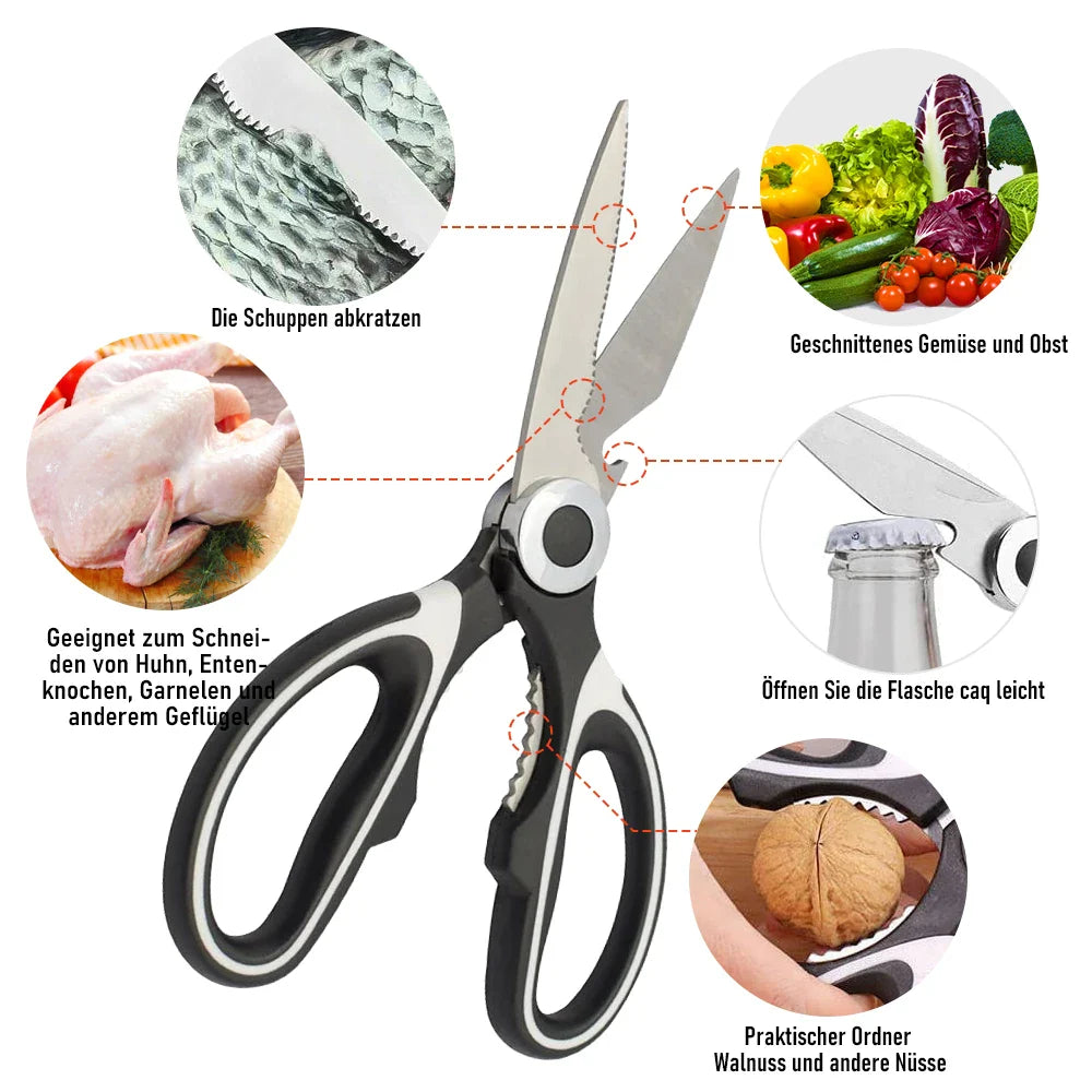 2025 Viral Kitchen Scissors - Stainless Steel Multi-Purpose Meat Vegetable Shears Dazzle Cutter