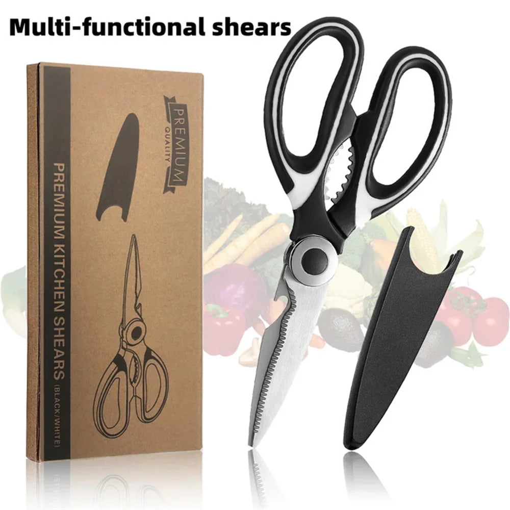 2025 Viral Kitchen Scissors - Stainless Steel Multi-Purpose Meat Vegetable Shears Dazzle Cutter