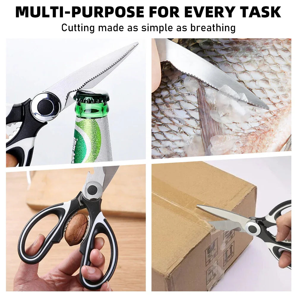 2025 Viral Kitchen Scissors - Stainless Steel Multi-Purpose Meat Vegetable Shears Dazzle Cutter