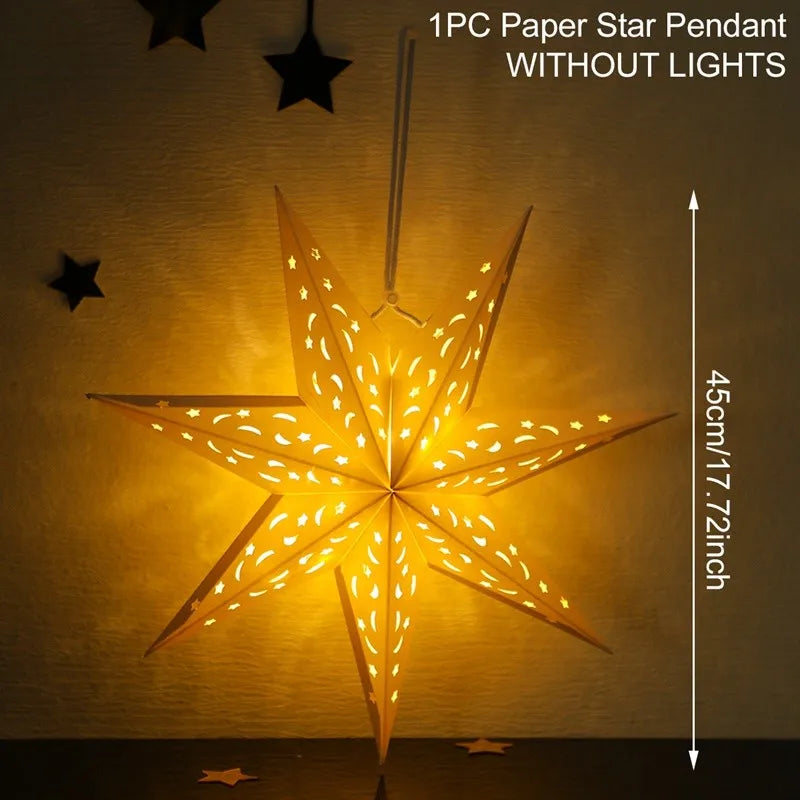 Hollow Star Hanging Pendants Christmas Decoration 2025 for Home Navidad Natal Noel Gifts Christmas Ornaments New Year 2026 Dazzle Frenzy