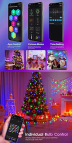 RGBIC USB LED String Lights DIY Outdoor Christmas Tree Decor Fairy Lights 8 Modes Bluetooth APP For Wedding Holiday Party Lighti Dazzle Frenzy