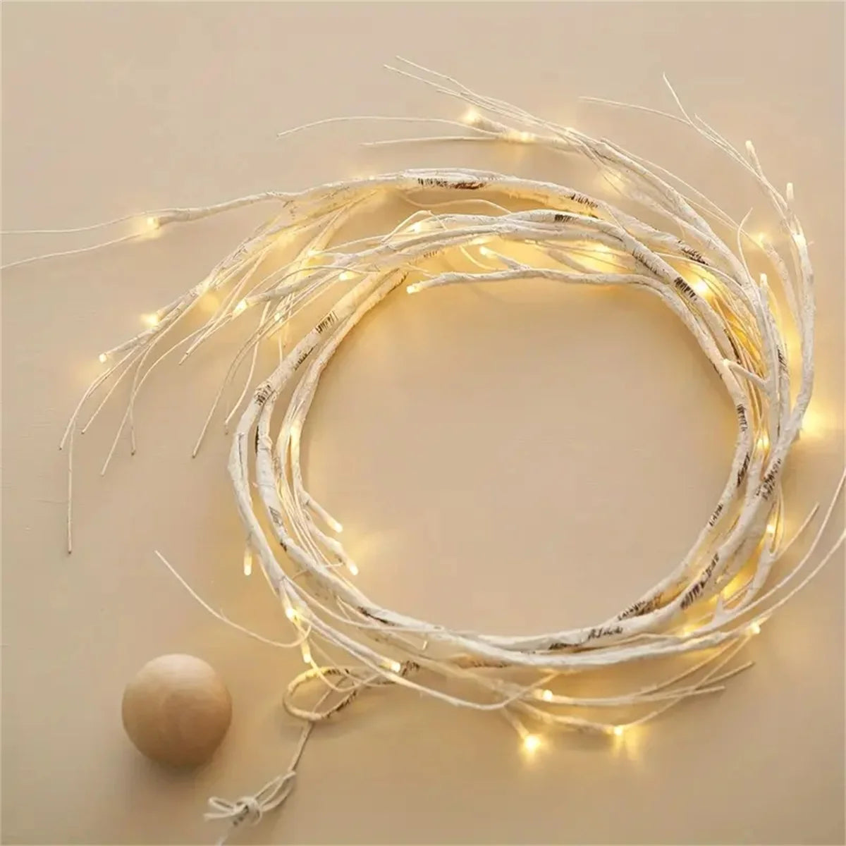 48 LED Birch Vine Lights  Battery  Power Artificial Branch Vine Light for Christmas Fireplaces Tables Indoors And Outdoors Decor Dazzle Frenzy