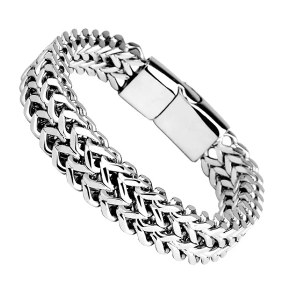 2025 Viral Braided Fish Scale Bracelet - Magnetic Stainless Steel Chain Unisex Hype Trendy Jewelry