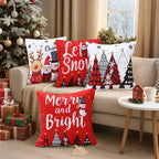 4pcs Merry Christmas Cushion Cover Home Decorations 2025 Christmas Ornament Pillow Case Xmas Navidad Gifts New Year Gifts 2026 Dazzle Frenzy