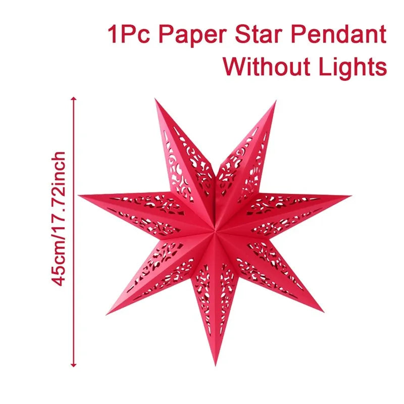 Hollow Star Hanging Pendants Christmas Decoration 2025 for Home Navidad Natal Noel Gifts Christmas Ornaments New Year 2026 Dazzle Frenzy