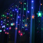 3.2M Christmas Snowflakes LED String Lights Flashing Fairy Curtain Lights Waterproof For Holiday Party Wedding Xmas Decoration Dazzle Frenzy