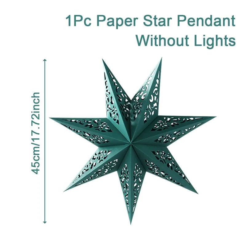 Hollow Star Hanging Pendants Christmas Decoration 2025 for Home Navidad Natal Noel Gifts Christmas Ornaments New Year 2026 Dazzle Frenzy