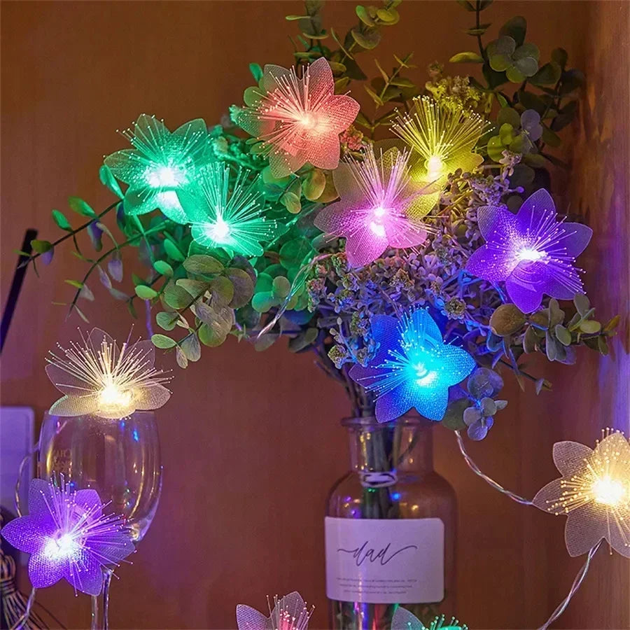 2/3M LED Fiber Optic Fairy Light Battery-operated Garland Christmas Decoration Party New Year's Decor Artificial Flowers Festoon Dazzle Frenzy