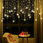 3.2M Christmas Snowflakes LED String Lights Flashing Fairy Curtain Lights Waterproof For Holiday Party Wedding Xmas Decoration Dazzle Frenzy