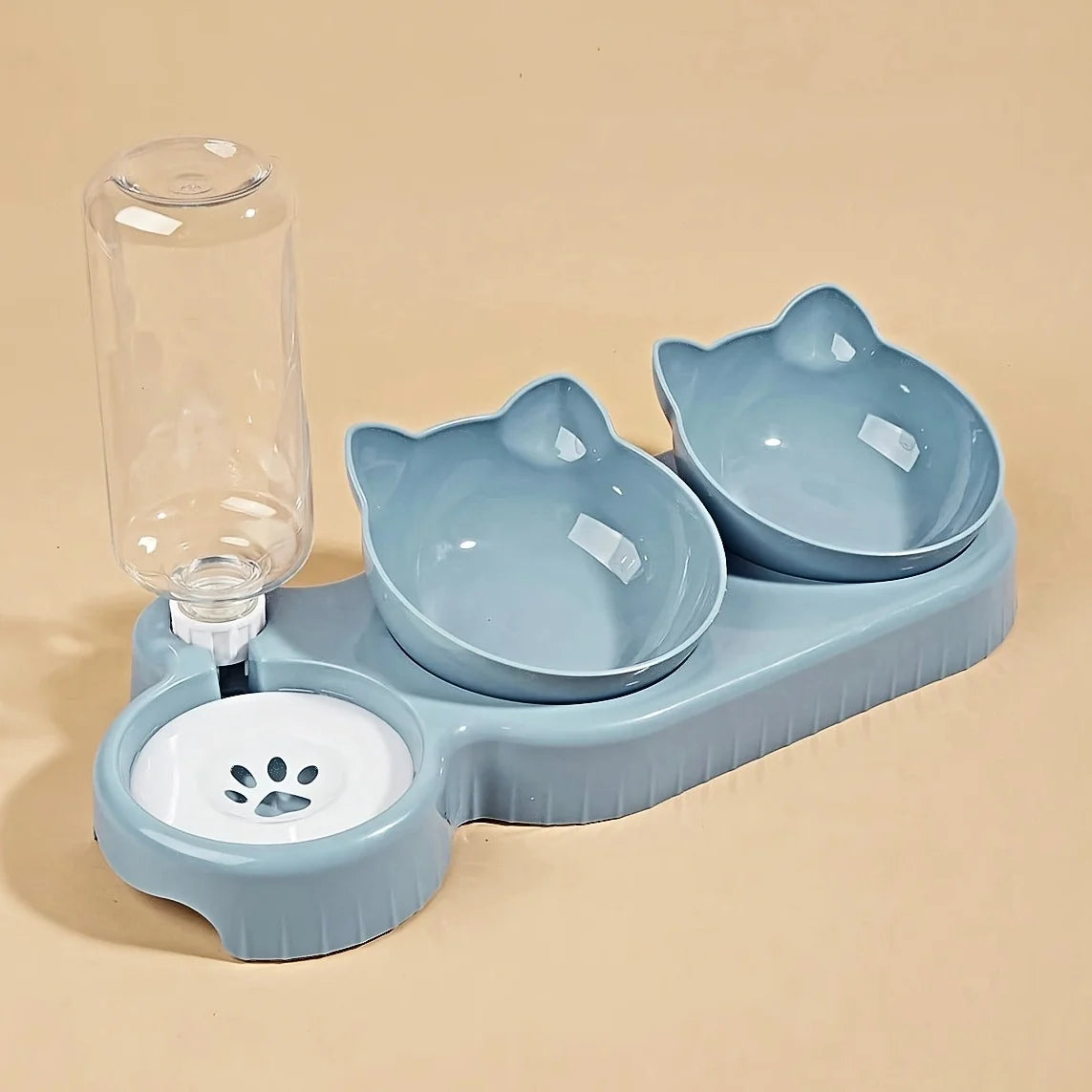 2025 Viral 3-in-1 Tilted Pet Bowl Set - Neck-Protecting Auto Water Ear Design Dazzle