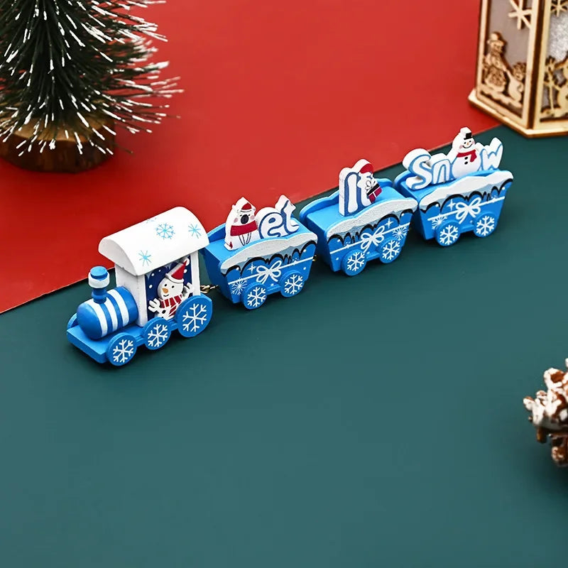 Wooden Christmas Small Train Xmas Ornaments Merry Christmas Decor For Home Happy New Year 2025 Creative Kids Naviidad Gifts Gift Dazzle Frenzy