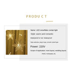 110V 220V Snowflakes  Curtain Garland on The Window Fairy Lights New Year Garland Festoon Led Lights String Christmas Decor Dazzle Frenzy